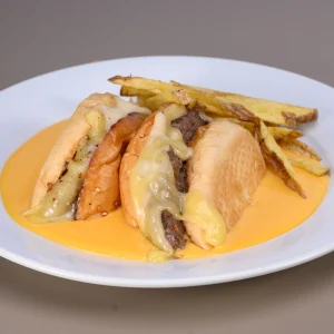 Hamburguesa queso+ papas fritas